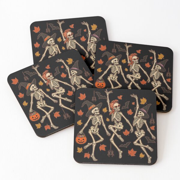 Item preview, Dancing Skeletons Fall Halloween Illustration designed and sold by DjFreeq.