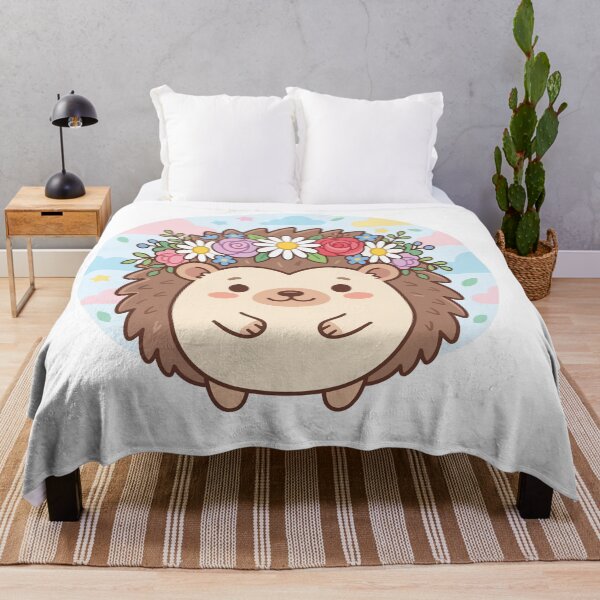 Item preview, Cute Kawaii Hedgehog with Flower Crown Spring Nature designed and sold by Arc2020.