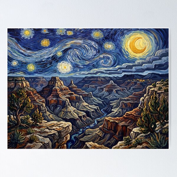 Item preview, Grand Canyon Starry Night Historical Landscape designed and sold by Bad-Decisions-Designs.