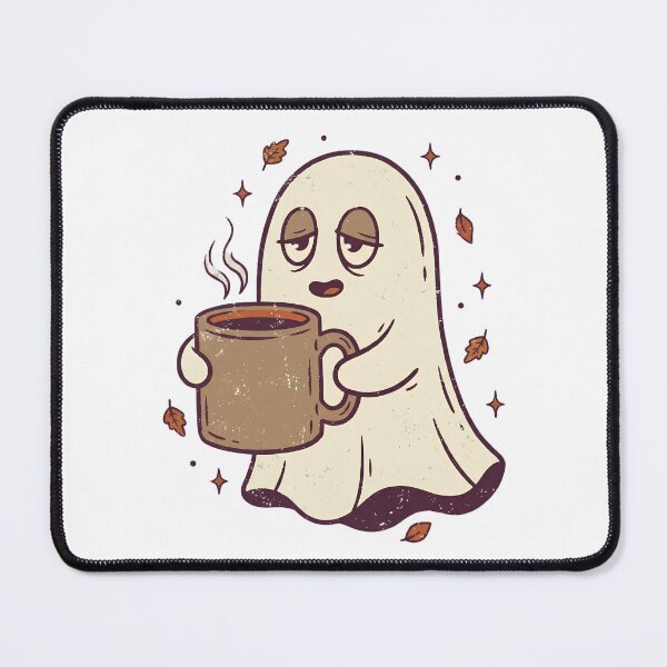 Item preview, Cute Sleepy Ghost Holding Coffee Mug Autumn Leaves Design designed and sold by abdelski.