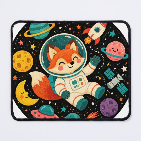 Item preview, Wall Art - Postcard - #11 - Cute Fox Astronaut Adventure designed and sold by ForeverPrintsOK.