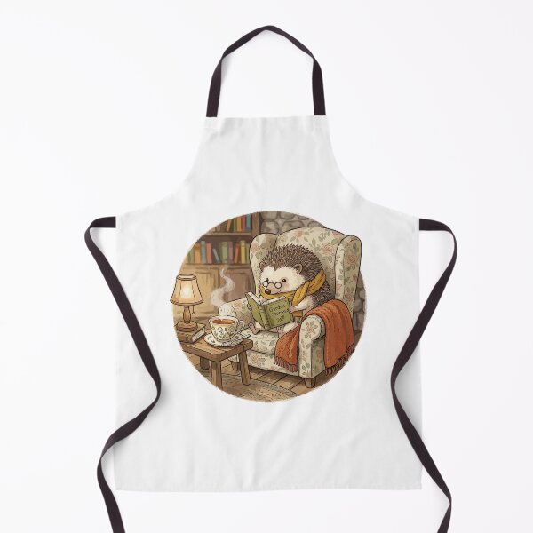 Item preview, Cottagecore Hedgehog Reading Book and Tea Cozy Art designed and sold by Arc2020.