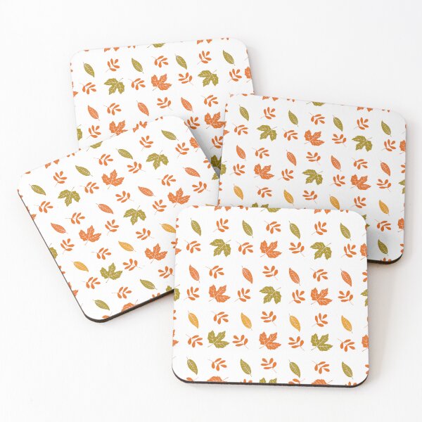 Item preview, Minimalist Autumn Maple Elm Leaf Grid White Pattern designed and sold by FestivityFinds.