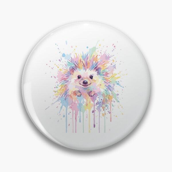 Item preview, Watercolor Splash Abstract Art Colorful Hedgehog Print designed and sold by Arc2020.