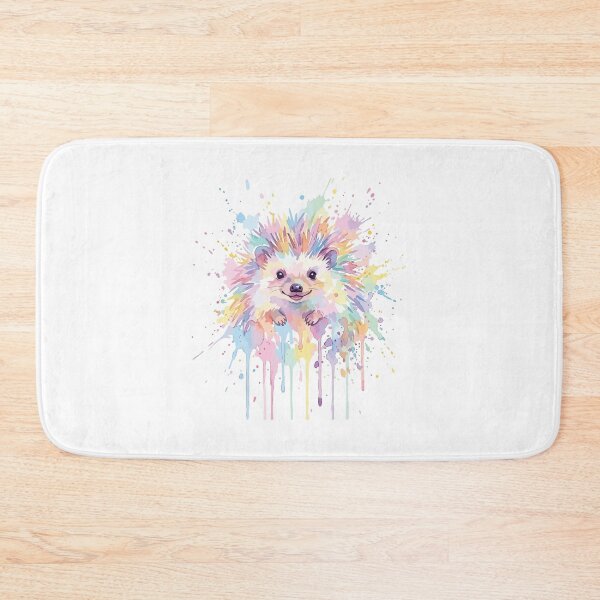 Item preview, Watercolor Splash Abstract Art Colorful Hedgehog Print designed and sold by Arc2020.