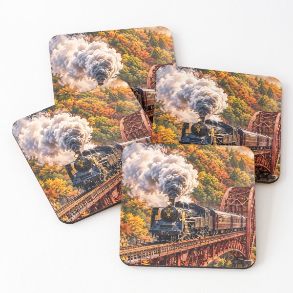 Item preview, Steam Train Across the Autumn Gorge – Japanese Mountain Railway designed and sold by CHANNELZIPANG.