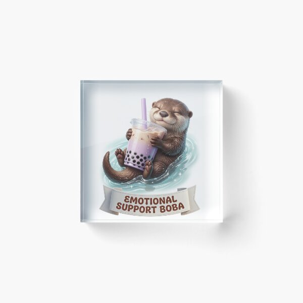 Item preview, Emotional Support Boba Cute Otter designed and sold by LaunchLabs26.