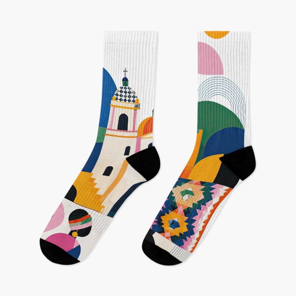 Item preview, Colorful geometric illustration of Oaxaca, Mexico featuring cath designed and sold by ckybe.