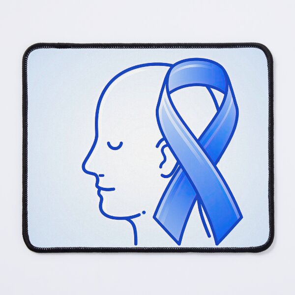 Item preview, A calm face outline with a blue ribbon designed and sold by ckybe.
