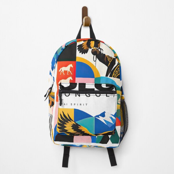 Item preview, Colorful Mongolian travel poster featuring an eagle hunter, designed and sold by ckybe.
