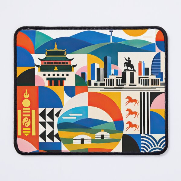 Item preview, Colorful geometric poster depicting Ulaanbaatar, Mongolia, with designed and sold by ckybe.