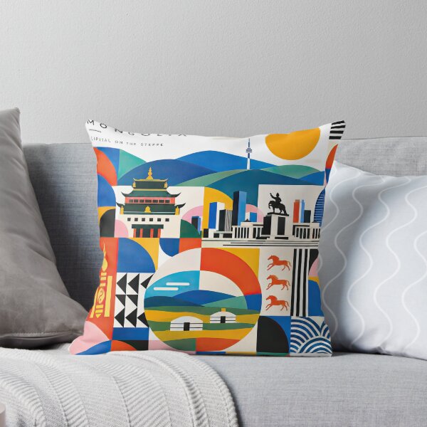 Item preview, Colorful geometric poster depicting Ulaanbaatar, Mongolia, with designed and sold by ckybe.
