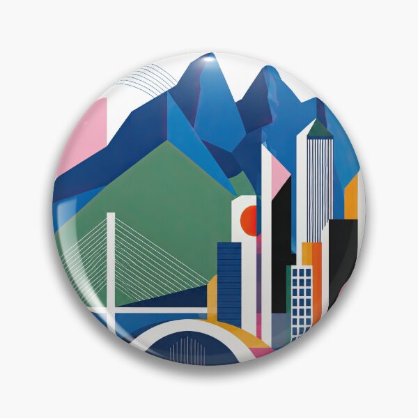 Item preview, Colorful geometric illustration of Monterrey, Mexico, featuring designed and sold by ckybe.