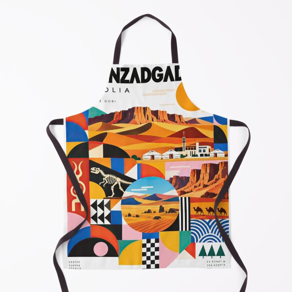 Item preview, Colorful geometric travel poster featuring Mongolia's desert lan designed and sold by ckybe.
