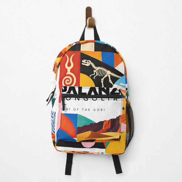 Item preview, Colorful geometric travel poster featuring Mongolia's desert lan designed and sold by ckybe.