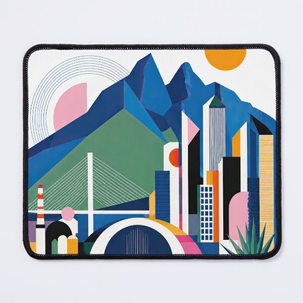 Item preview, Colorful geometric illustration of Monterrey, Mexico, featuring designed and sold by ckybe.