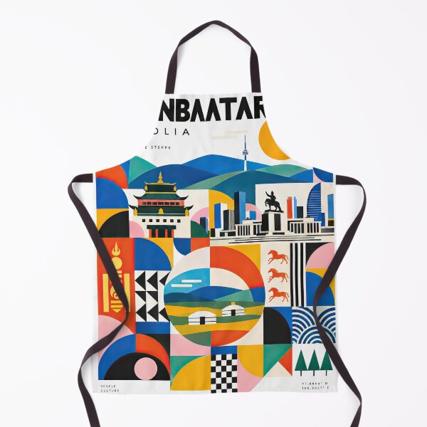 Item preview, Colorful geometric poster depicting Ulaanbaatar, Mongolia, with designed and sold by ckybe.