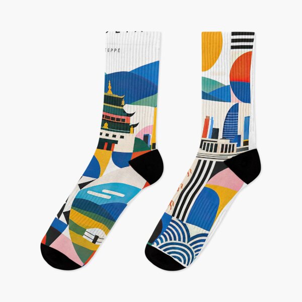 Item preview, Colorful geometric poster depicting Ulaanbaatar, Mongolia, with designed and sold by ckybe.