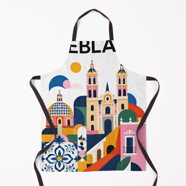 Item preview, Colorful flat illustration of Puebla, Mexico featuring cathedral designed and sold by ckybe.