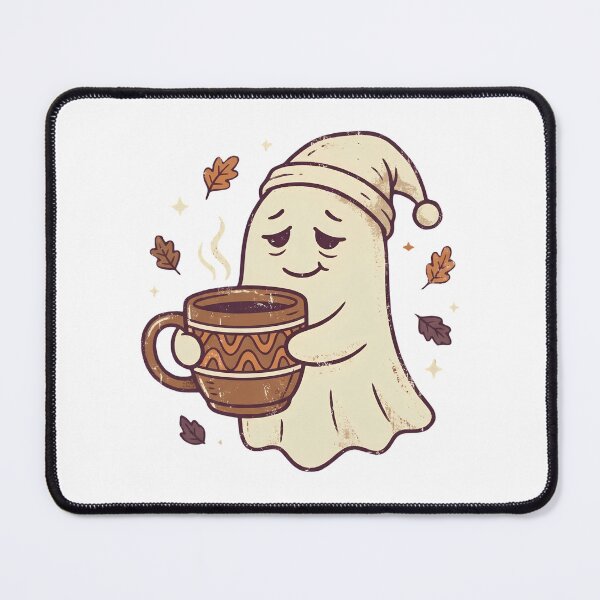 Item preview, Cute Sleepy Ghost in Nightcap Holding Cozy Autumn Mug designed and sold by abdelski.