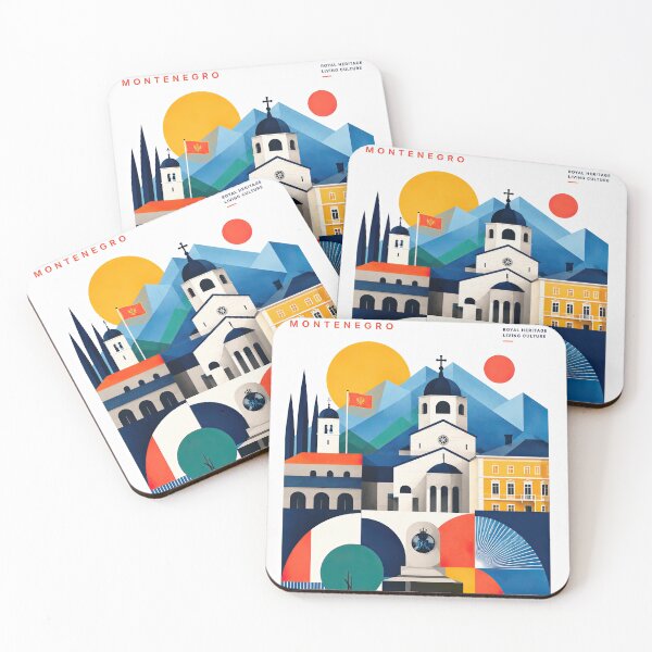 Item preview, Colorful geometric poster illustrating Cetinje, Montenegro, with designed and sold by ckybe.
