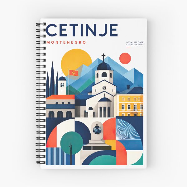 Item preview, Colorful geometric poster illustrating Cetinje, Montenegro, with designed and sold by ckybe.