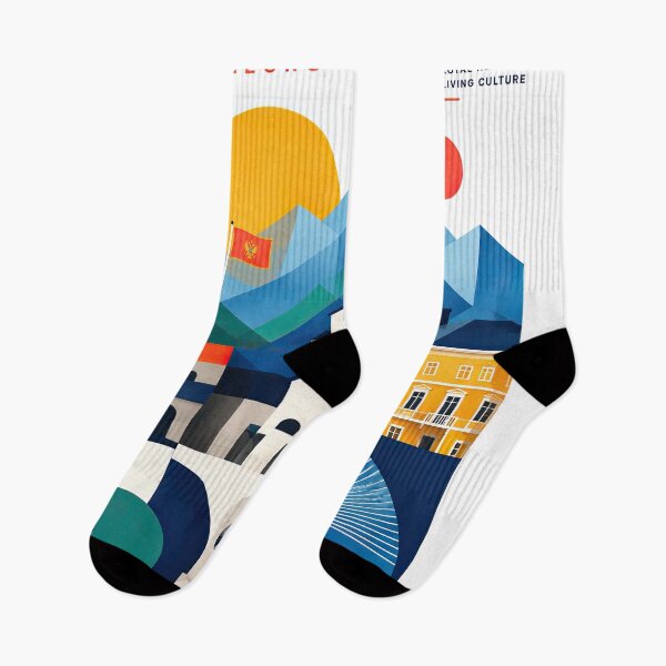 Item preview, Colorful geometric poster illustrating Cetinje, Montenegro, with designed and sold by ckybe.