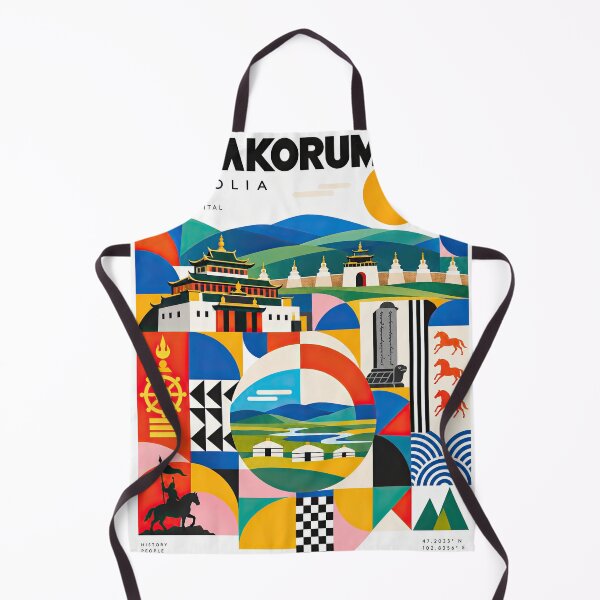 Item preview, Colorful geometric travel poster for Karakorum, Mongolia, featur designed and sold by ckybe.