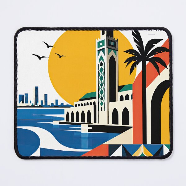 Item preview, Colorful vintage-style travel poster featuring Casablanca, Moroc designed and sold by ckybe.