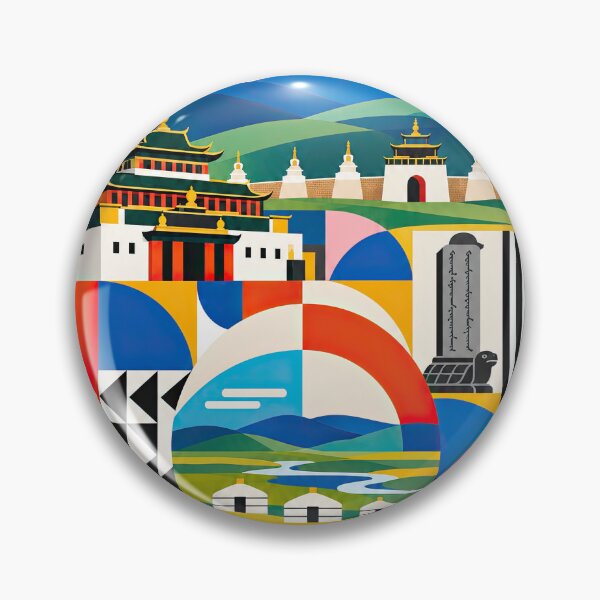 Item preview, Colorful geometric travel poster for Karakorum, Mongolia, featur designed and sold by ckybe.