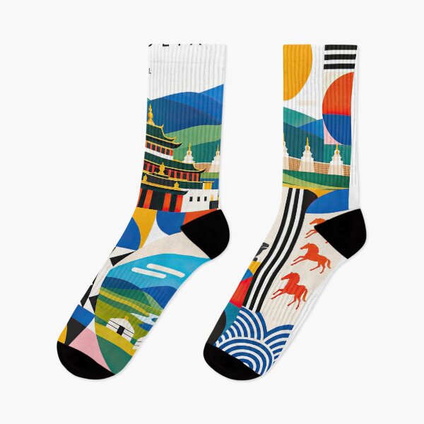 Item preview, Colorful geometric travel poster for Karakorum, Mongolia, featur designed and sold by ckybe.