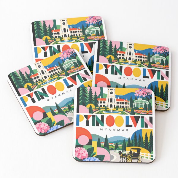Item preview, Colorful travel poster illustration featuring Pyin Oo Lwin, designed and sold by ckybe.