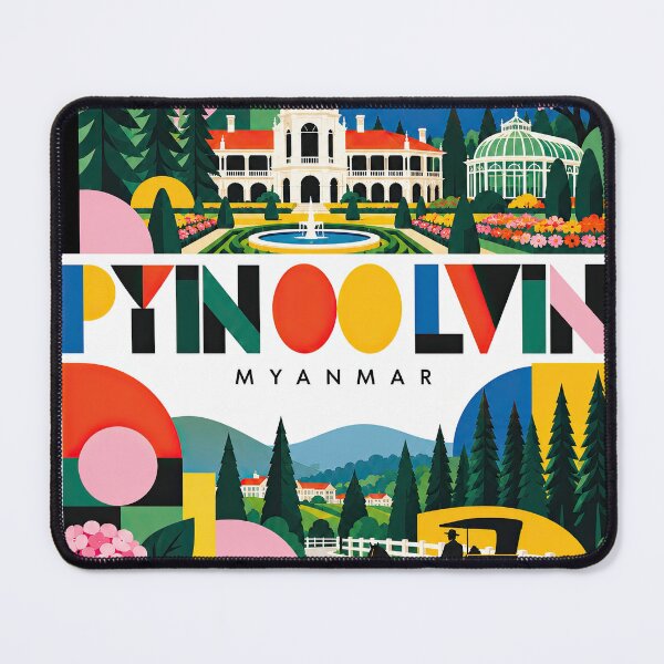 Item preview, Colorful travel poster illustration featuring Pyin Oo Lwin, designed and sold by ckybe.