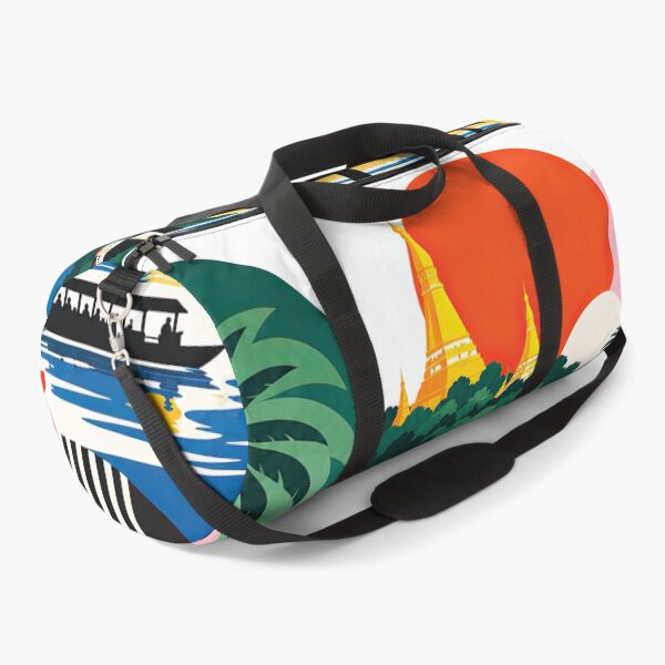 Item preview, Colorful vintage-style travel poster collage featuring Myanmar l designed and sold by ckybe.