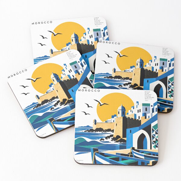 Item preview, Vintage-style illustrated travel poster of Essaouira, Morocco, f designed and sold by ckybe.