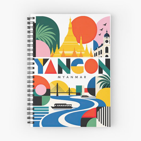 Item preview, Colorful geometric illustration of Myanmar landmarks, pagoda, br designed and sold by ckybe.