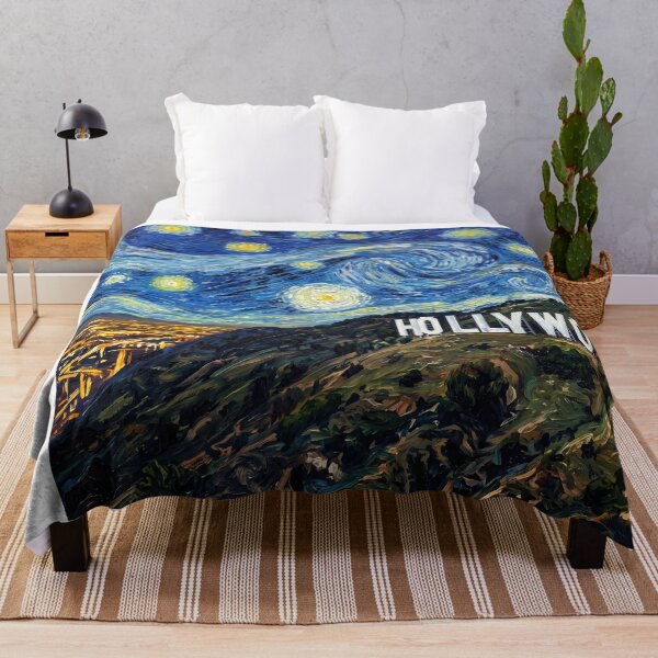 Item preview, Hollywood Sign Starry Night Historical Landscape designed and sold by Bad-Decisions-Designs.