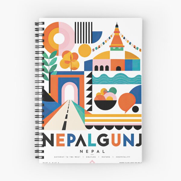 Item preview, Colorful geometric Nepal travel poster featuring a stylized designed and sold by ckybe.