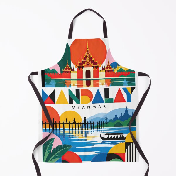 Item preview, Colorful travel poster illustrating Myanmar landmarks, temples, designed and sold by ckybe.