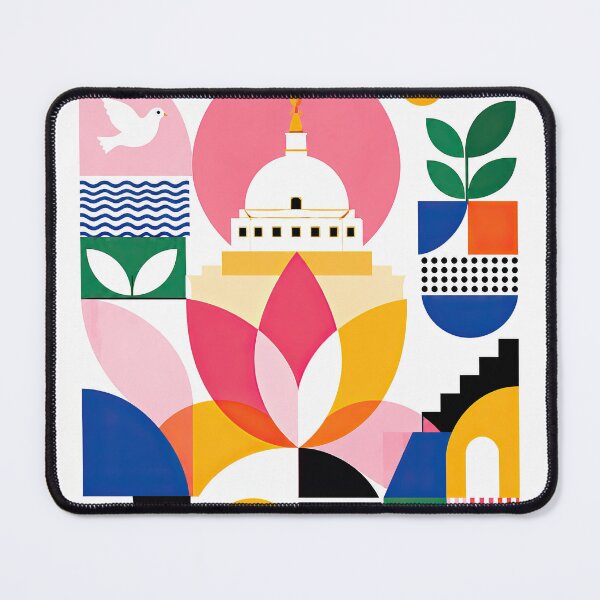 Item preview, Colorful geometric illustration of Lumbini, Nepal, featuring a designed and sold by ckybe.