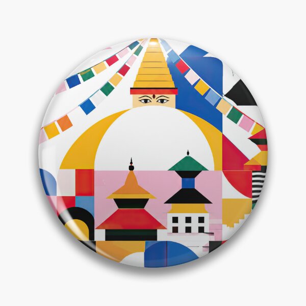Item preview, Colorful geometric illustration of Kathmandu, Nepal featuring st designed and sold by ckybe.