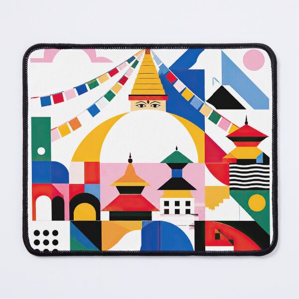 Item preview, Colorful geometric illustration of Kathmandu, Nepal featuring st designed and sold by ckybe.