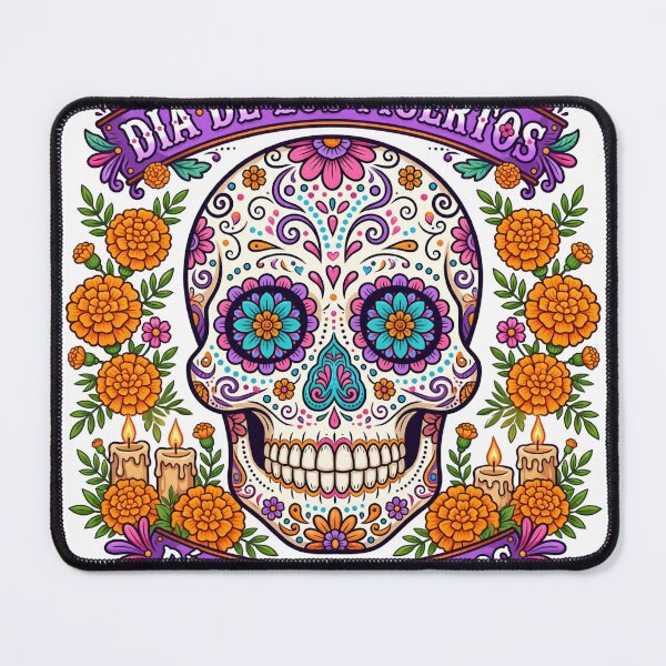 Item preview, Día de los Muertos Sugar Skull Calavera Marigold Sticker designed and sold by Gurrteg.