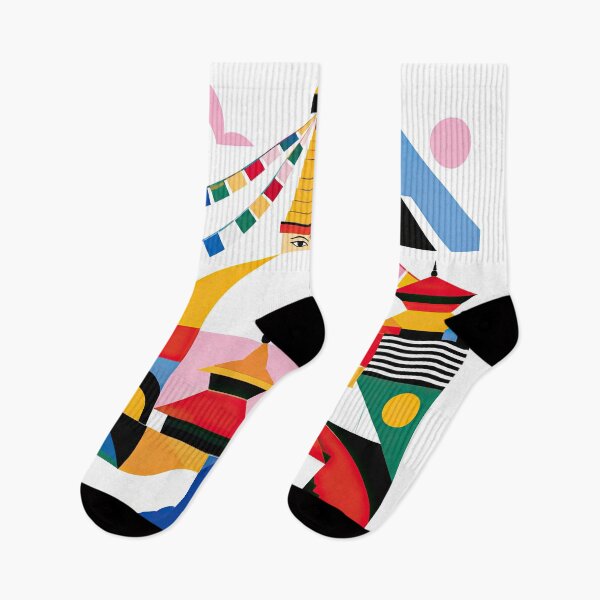 Item preview, Colorful geometric illustration of Kathmandu, Nepal featuring st designed and sold by ckybe.