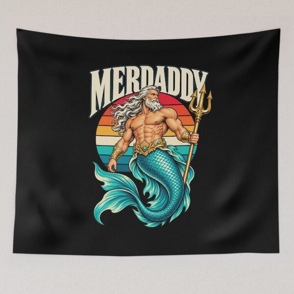 Item preview, Merdaddy Mermaid Security Merman Dad Funny Ocean Fantasy Father's Day T-Shirt designed and sold by Trendably.