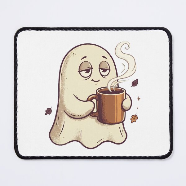 Item preview, Cute Sleepy Ghost Sipping Coffee with Curling Steam Design designed and sold by abdelski.
