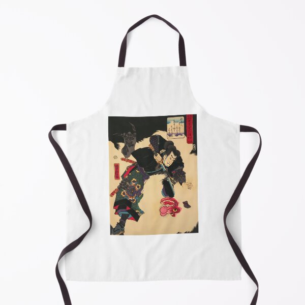 Item preview, Samurai Fighting White Monster - Vintage Japanese Ukiyo-E Woodblock designed and sold by lilahhu-tchins.