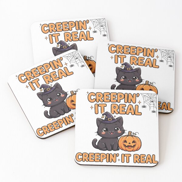 Item preview, Creepin It Real Funny Halloween Black Cat Sticker designed and sold by Gurrteg.
