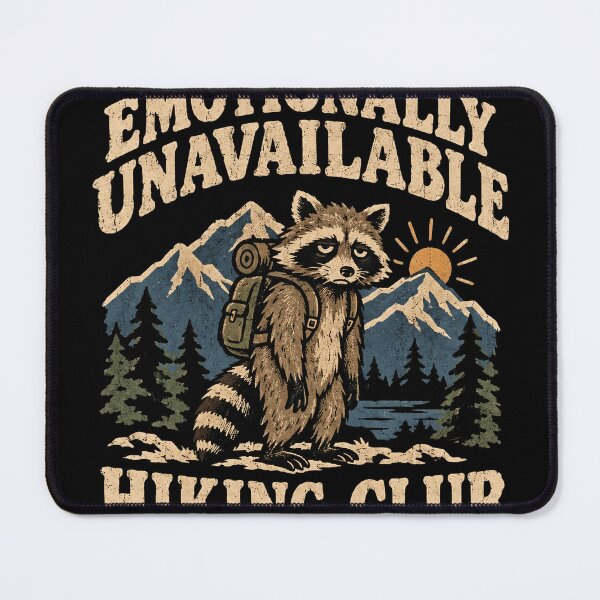 Item preview, Emotionally Unavailable Hiking Club Funny Raccoon Vintage T-Shirt designed and sold by desiigned.