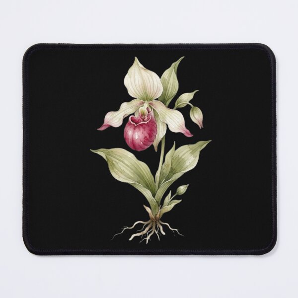 Item preview, Vintage Botanical Lady Slipper Orchid Watercolor Art designed and sold by bvdesignart.